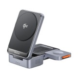 ที่ชาร์จไร้สาย Mcdodo 3-in-1 Qi2 Wireless Charger Foldable Magnetic MagQ Stand 15W Black (CH-5190)
