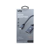 WHY USB-C to HDMI Female Video 4K Full UHD Gray (HB-1045)