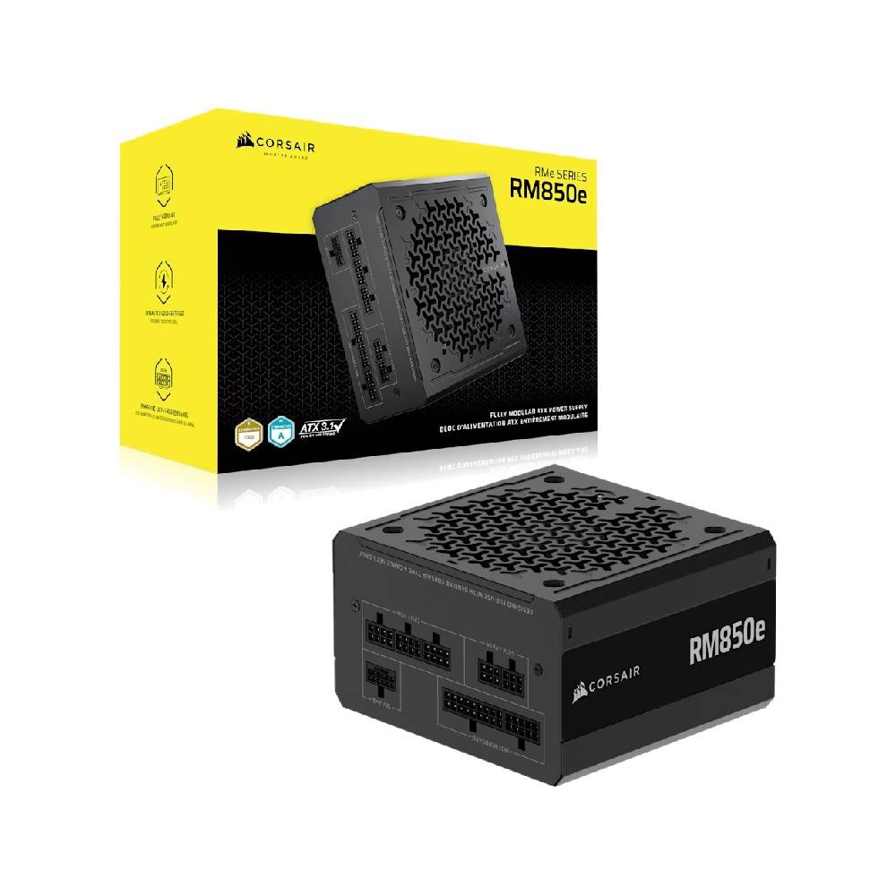 พาวเวอร์ซัพพลาย Corsair RM850e 850W Cybenetics Gold Black (CP-9020296-NA)