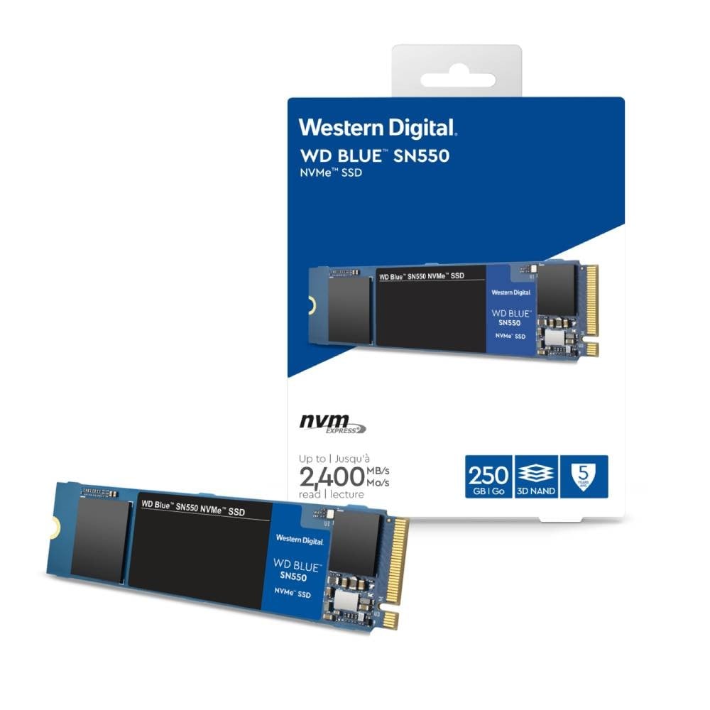 WD SSD 250GB M.2 PCle/NVMe R2400MB/s W950MB/s Blue 5Year (SN550 NVMe)