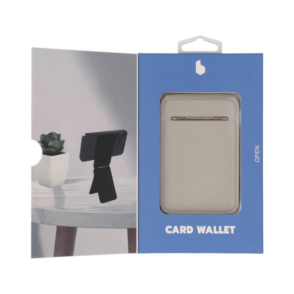 ขาตั้งโทรศัพท์แม่เหล็ก Blue Box Slim and Card Wallet Magfold Light Grey