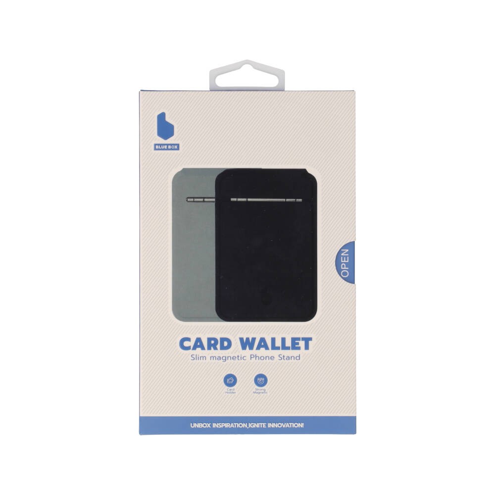 ขาตั้งโทรศัพท์แม่เหล็ก Blue Box Slim and Card Wallet Magfold Light Grey