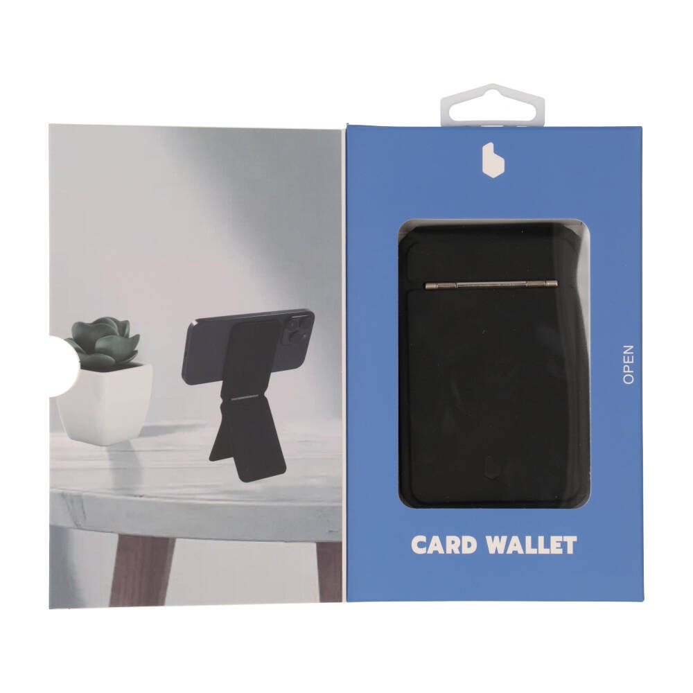 ขาตั้งโทรศัพท์แม่เหล็ก Blue Box Slim and Card Wallet Magfold Black