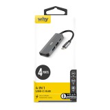 WHY 4-in-1 USB Type-C (HDMI/USB-A/USB-C) HB-1011 Gray