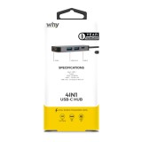 WHY 4-in-1 USB Type-C (HDMI/USB-A/USB-C) HB-1011 Gray