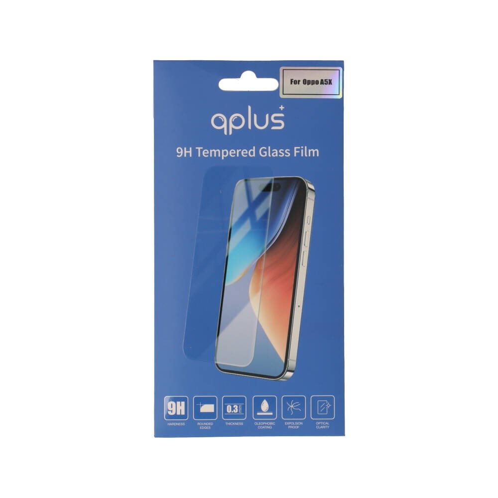 ฟิล์มกันรอย QPLUS TG Oppo A5X Clear