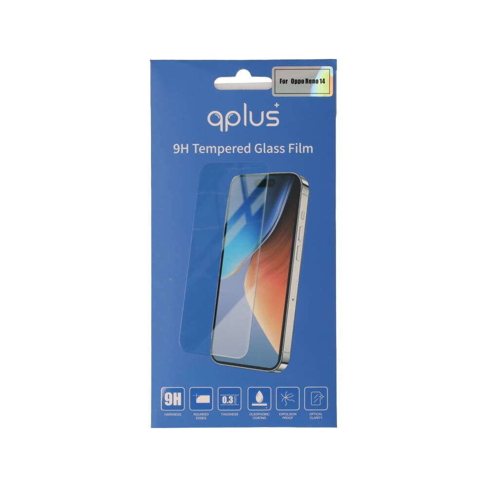 ฟิล์มกันรอย QPLUS TG Oppo Reno 14 Clear