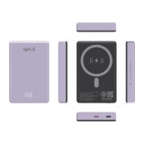 พาวเวอร์แบงค์ QPLUS Mini Magnetic Wireless 10000 mAh 15W PD20W W1031 (CCC) Purple