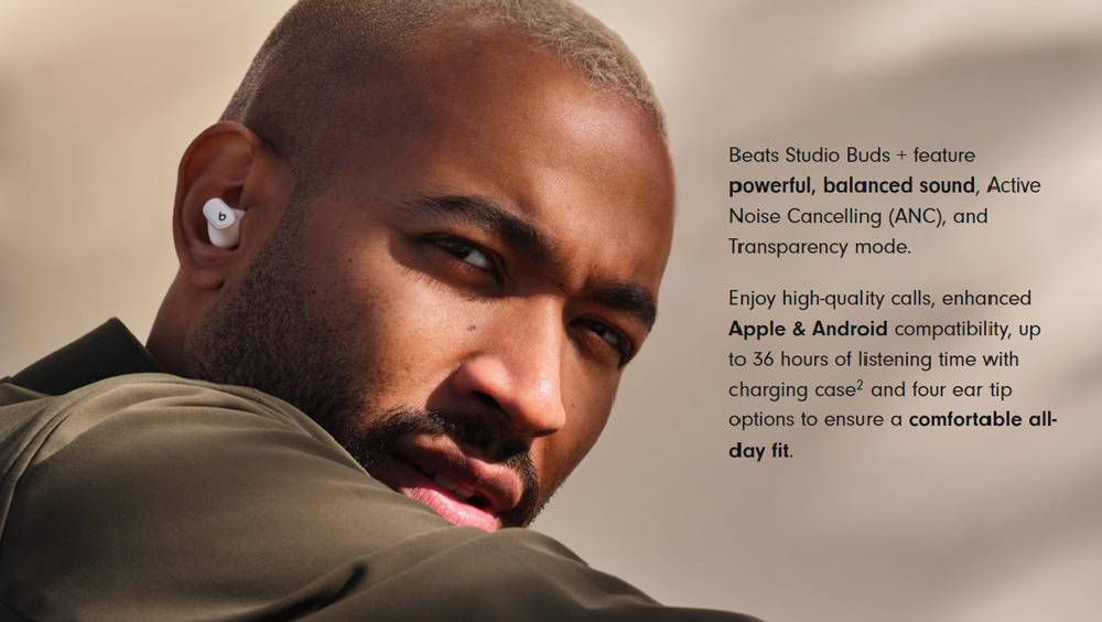 หูฟังไร้สาย Beats Studio Buds + Noise Cancelling สีใส