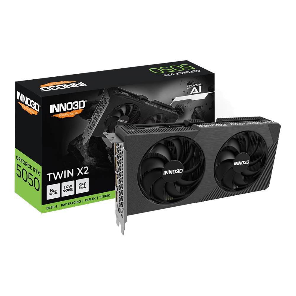 การ์ดจอ INNO3D GeForce RTX 5050 TWIN X2 8GB GDDR6 128-bit