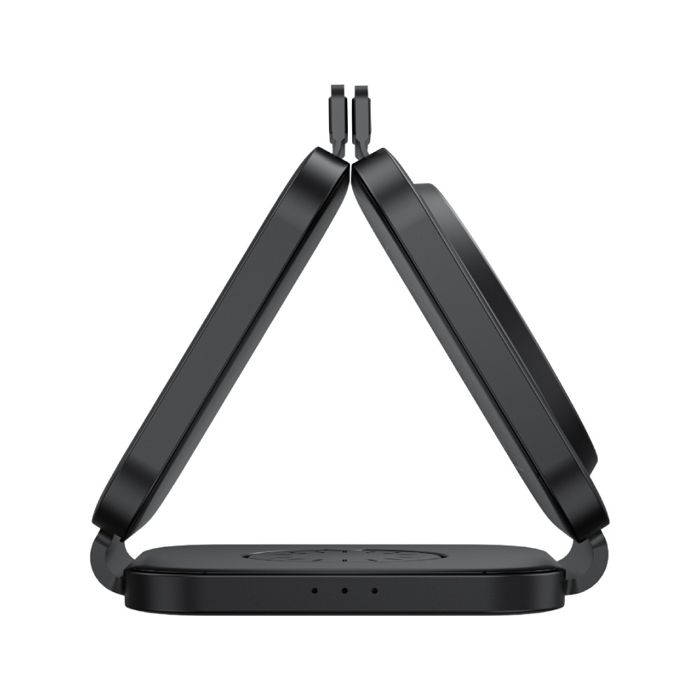 ที่ชาร์จไร้สาย AMAZINGthing 3-in-1 Qi2 Wireless Charger Foldable Magnetic Pad 15W Thunder Trifold Black