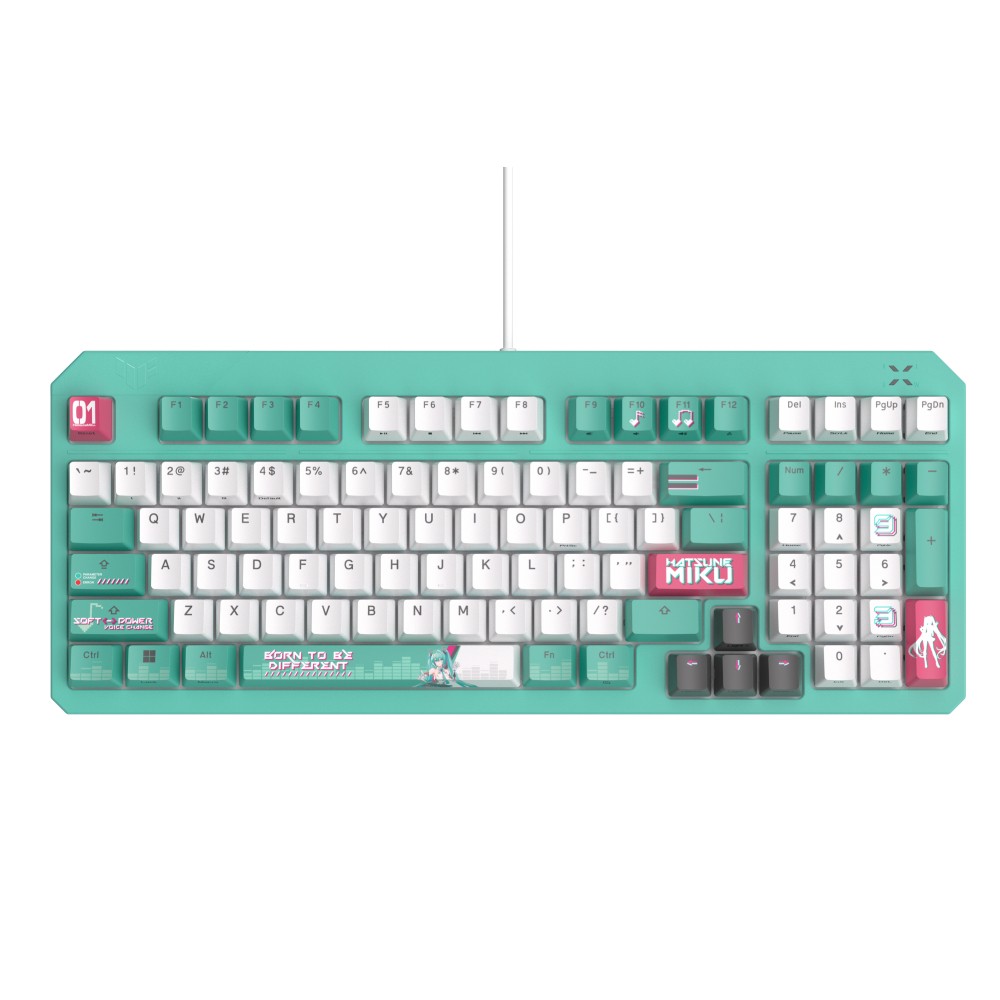 ASUS x Hatsune Miku คีย์บอร์ดเกมมิ่ง ASUS Gaming Keyboard K3 Gen II Hatsune Miku Edition Blue Switch