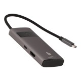 Blue Box Port Hub USB Type-C Hub 5-in-1 Multifunction Converter with Screen On/Off button Grey