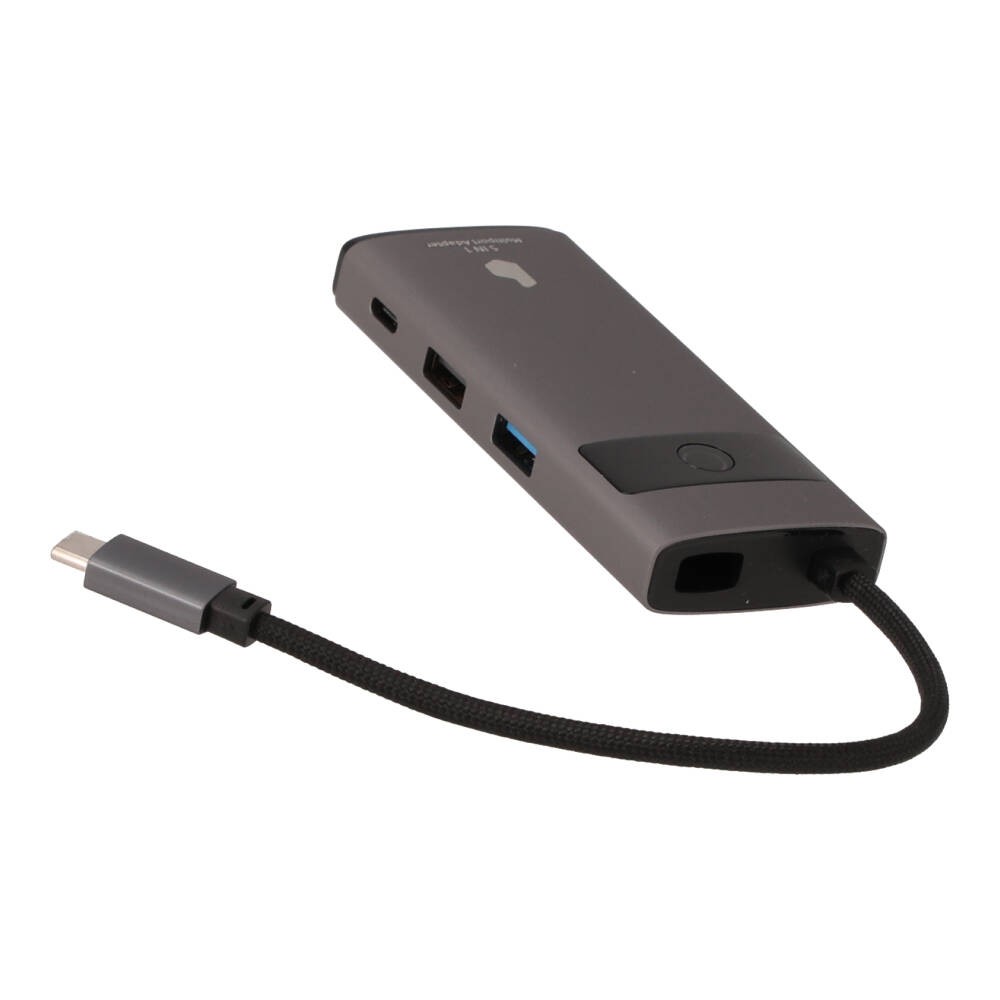 Blue Box Port Hub USB Type-C Hub 5-in-1 Multifunction Converter with Screen On/Off button Gray