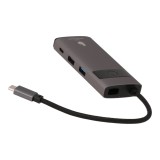 Blue Box Port Hub USB Type-C Hub 5-in-1 Multifunction Converter with Screen On/Off button Gray