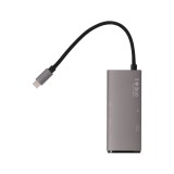 Blue Box Port Hub USB Type-C Hub 5-in-1 Multifunction Converter with Screen On/Off button Gray