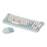 เมาส์และคีย์บอร์ดไร้สาย QPLUS QW05 Blue (TH/EN)