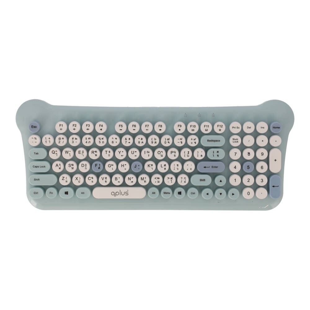 เมาส์และคีย์บอร์ดไร้สาย QPLUS QW05 Blue (TH/EN)