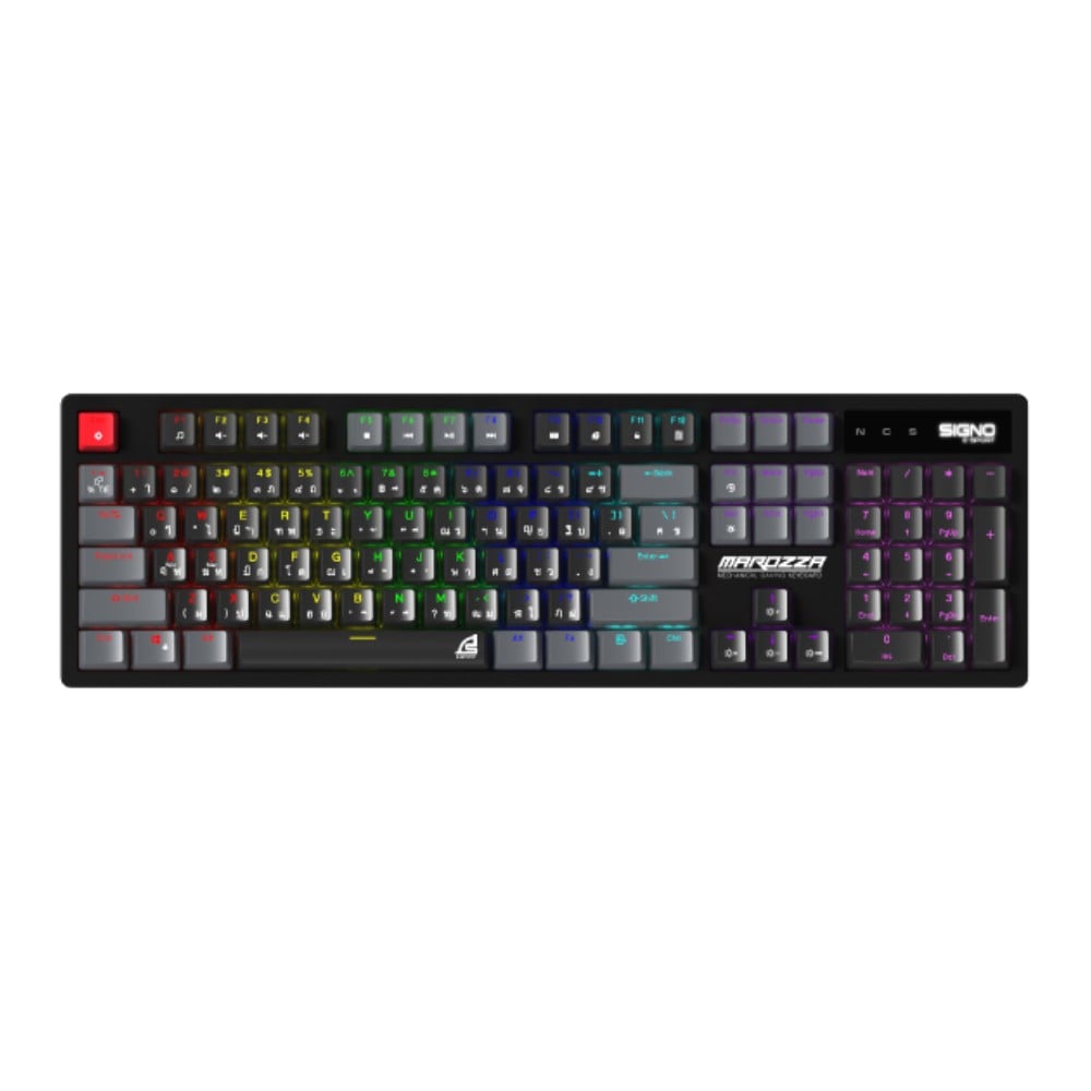 คีย์บอร์ดเกมมิ่ง SIGNO E-Sport Keyboard Mechanical MAROZZA KB-722BLK - Red switch