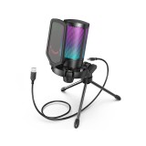 ไมโครโฟน Fifine A6V USB Mic Tripod Stand RGB Black