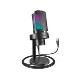 ไมโครโฟน Fifine A8 USB Mic Desk Stand RGB Black