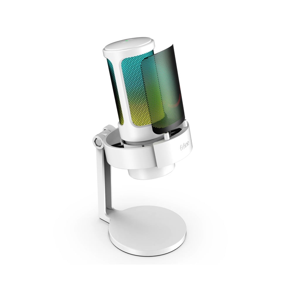 ไมโครโฟน Fifine A8 USB Mic Desk Stand RGB White