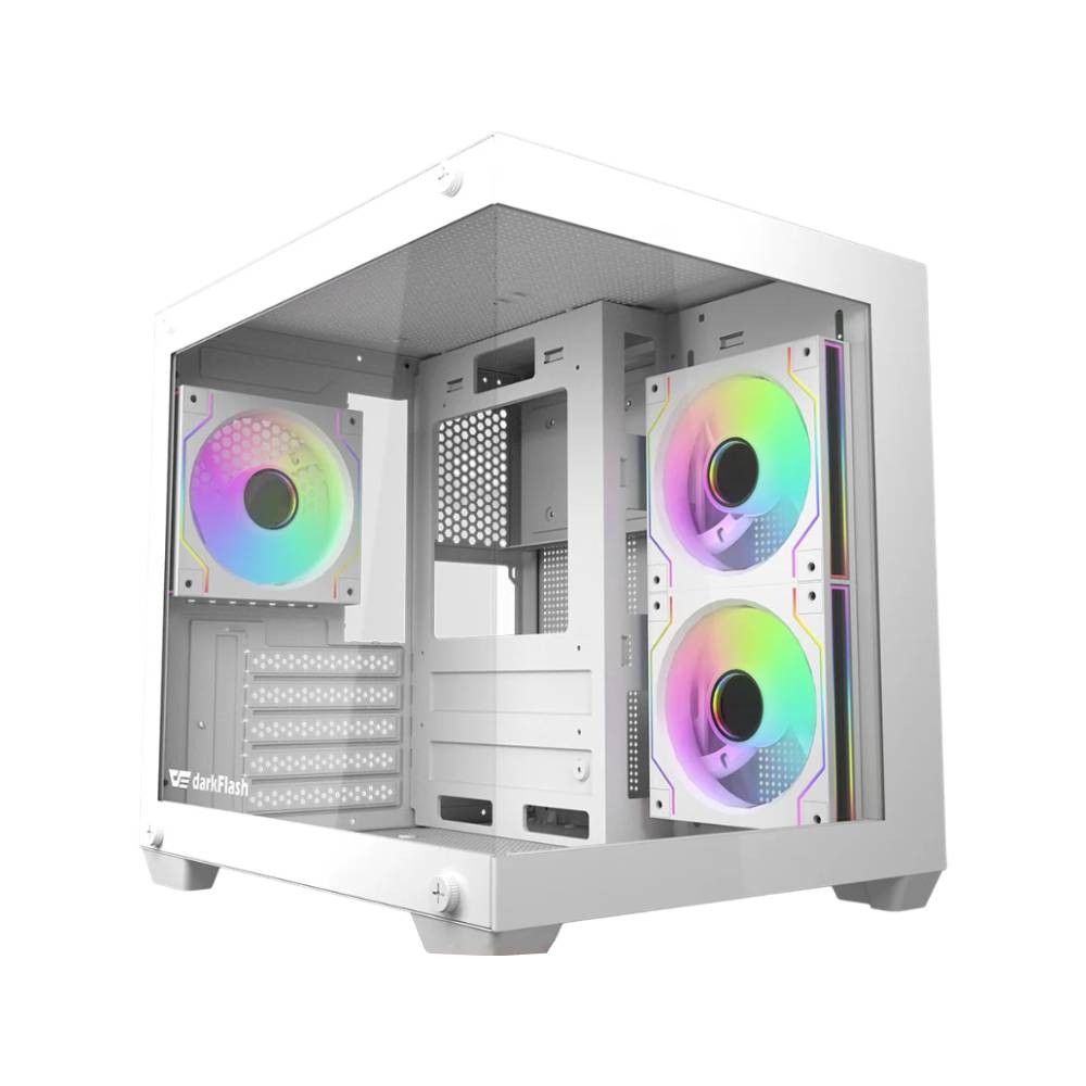 เคสคอมพิวเตอร์ DARKFLASH D275M M-ATX Panorama PC Case White