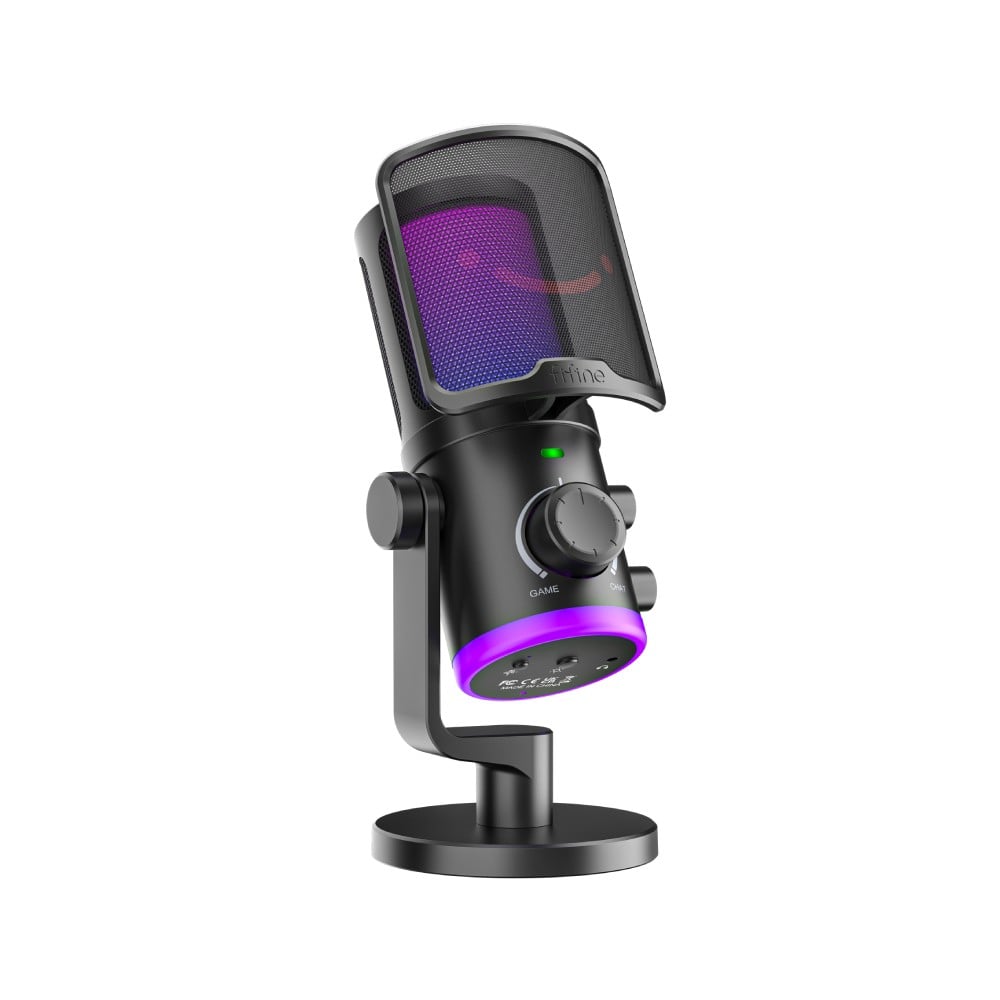 ไมโครโฟน Fifine AM6 USB Condenser Mic RGB Controls Black