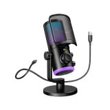 ไมโครโฟน Fifine AM6 USB Condenser Mic RGB Controls Black