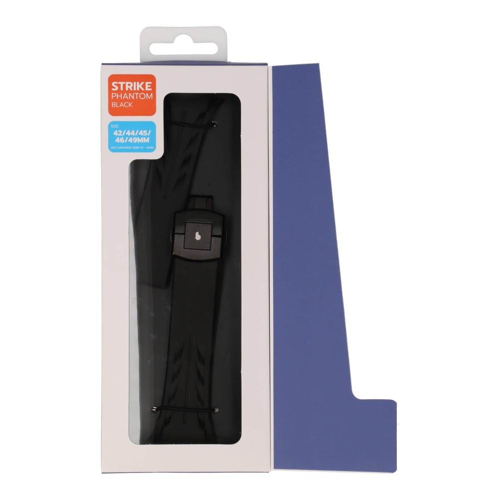 Blue Box สาย Apple Watch Strap Series SE/S4/S5/S6/S7/S8/S9/S10/S11/Ultra (42(S10 not compatible)/44/45/46/49MM) STRIKE Phantom Black