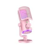ไมโครโฟน Fifine AM6 USB Condenser Mic RGB Controls Pink