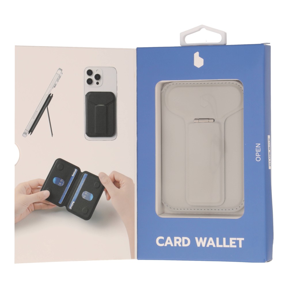ที่ตั้งโทรศัพท์แม่เหล็ก Blue Box Slim magnetic Phone Stand and Card Wallet Glide Grey