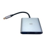 WHY Port Hub 3-in-1 USB Type-C HDMI/USB-A/USB-C HB-1056 Gray