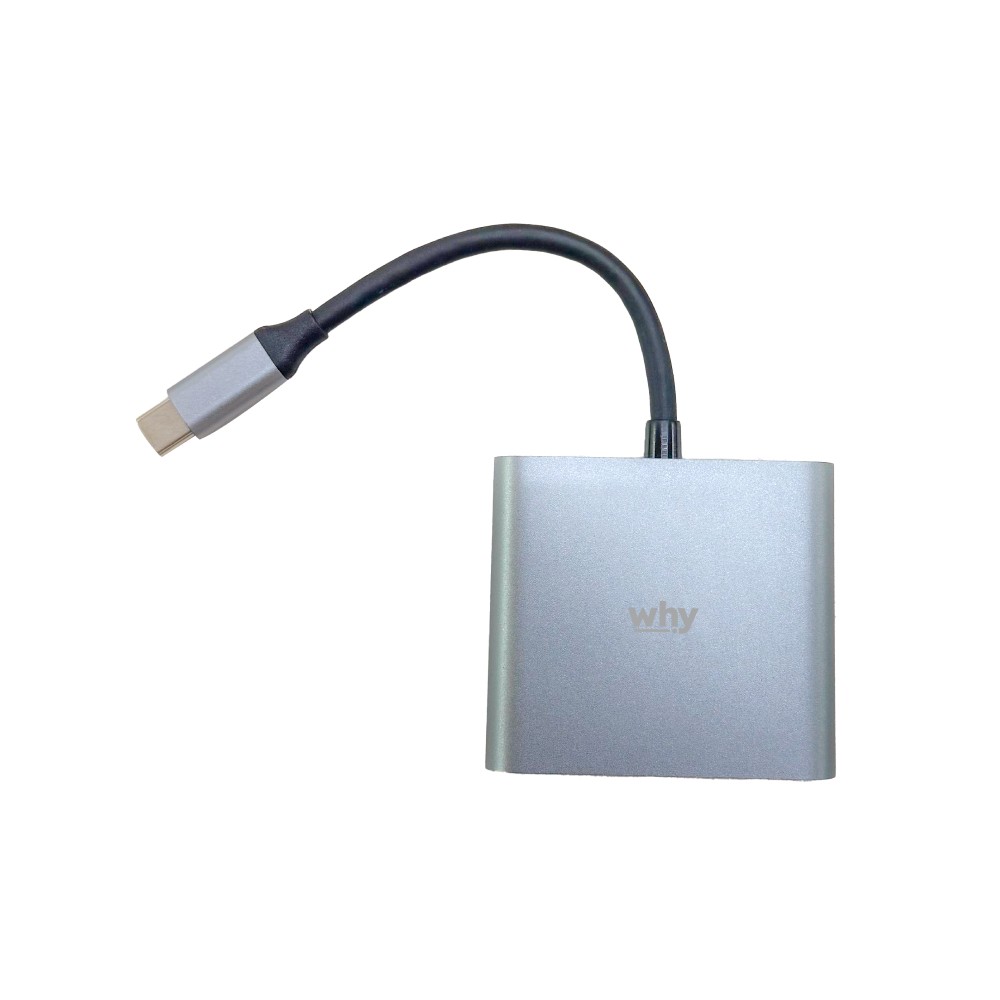 WHY Port Hub 3-in-1 USB Type-C HDMI/USB-A/USB-C HB-1056 Gray