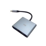 WHY Port Hub 3-in-1 USB Type-C HDMI/USB-A/USB-C HB-1056 Gray