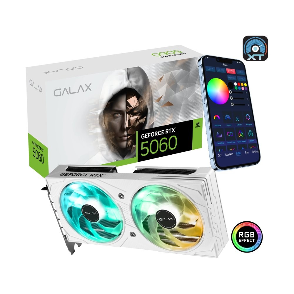 การ์ดจอ GALAX GeForce RTX 5060 EX White 8GB GDDR7 128-bit