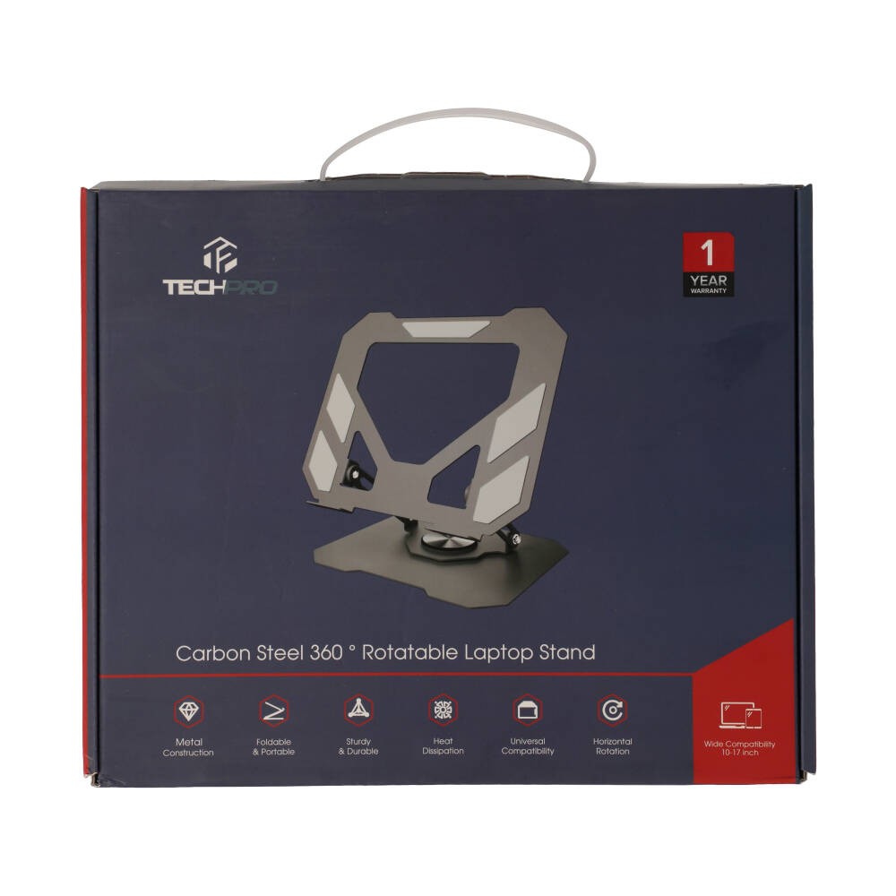 แท่นวางโน๊ตบุ๊ค TECHPRO Carbon Rotatable Tablet/Laptop Stand 360 Grey (TP-ST08)