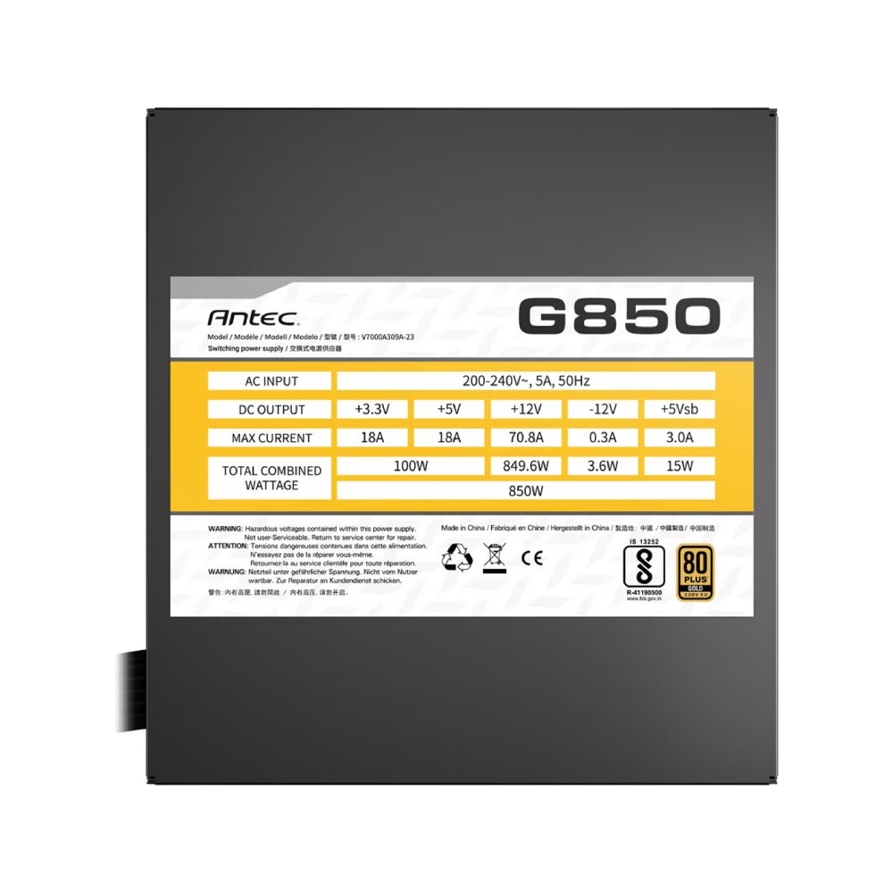 พาวเวอร์ซัพพลาย Antec ATOM G850 850W 80 Plus Gold