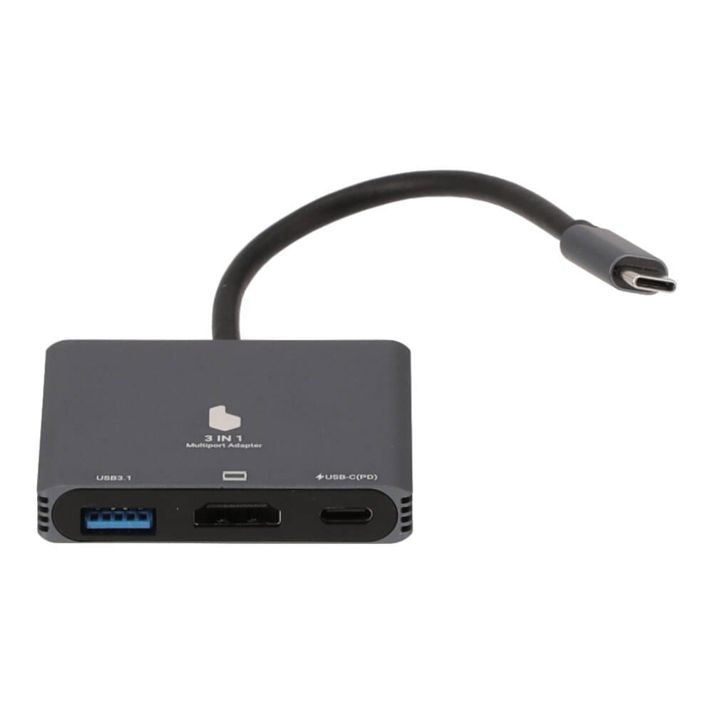 Blue Box Port Hub USB Type-C Hub 3-in-1 Silver Gray