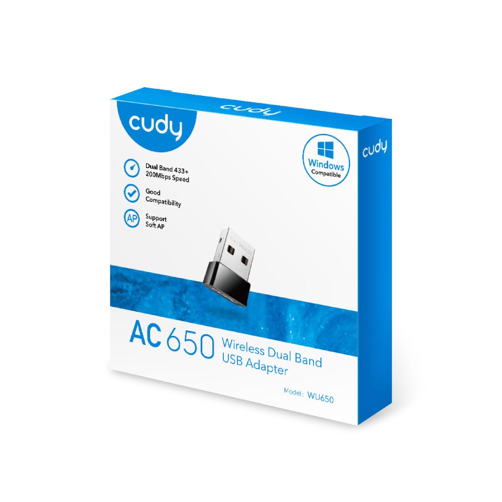 อุปกรณ์รับสัญญาณ Cudy WU650 AC650 Dual Band USB Wi-Fi Adapter