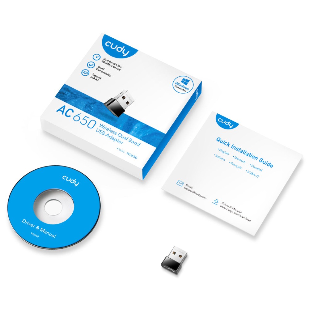 อุปกรณ์รับสัญญาณ Cudy WU650 AC650 Dual Band USB Wi-Fi Adapter