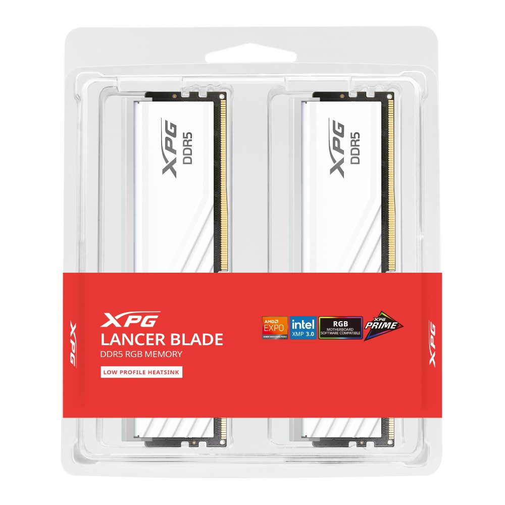 แรมพีซี ADATA XPG LancerBlade RGB DDR5 32GB/6000MHz.(2x16GB) CL30 - White (XPG-U600016G-DTRWH)