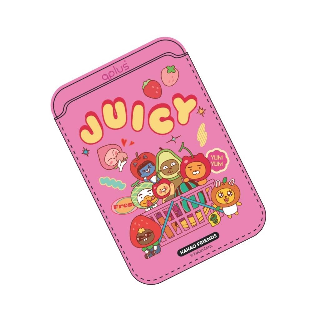 QPLUS x KAKAO Friends กระเป๋าใส่บัตร Magnetic Card Wallet Juicy Pink
