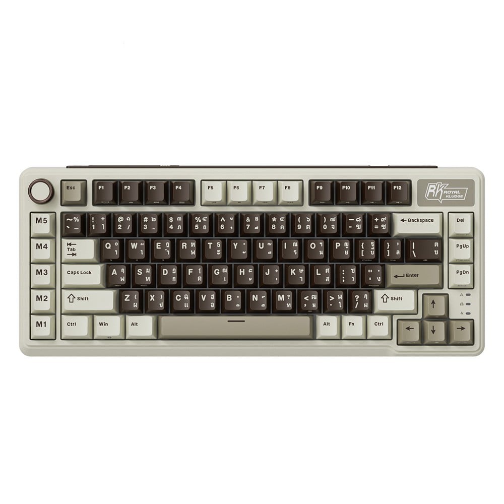 คีย์บอร์ดเกมมิ่ง Royal Kludge Gaming Keyboard L75 Mocha Gray - Cream Switch