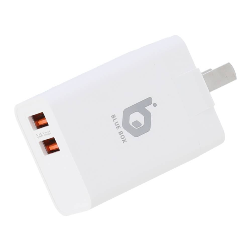 Blue Box Travel Charger 2 USB-A (3.4A) Edges TC32 White