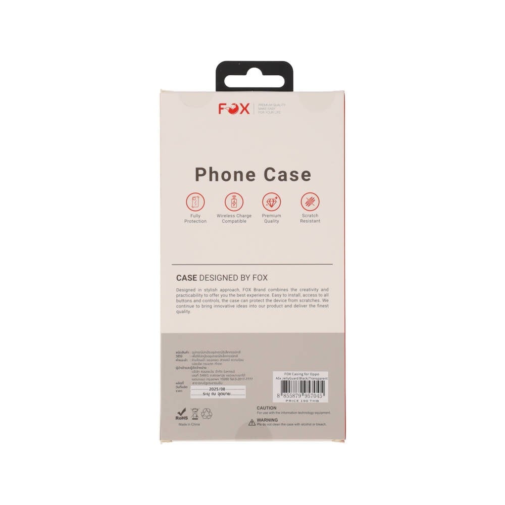 เคส FOX Oppo A5x JellyGuard Black/Transparent
