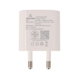 อะแดปเตอร์ TECHPRO Wall USB Charger 1 USB-C (PD20W) พร้อมสายชาร์จ USB-C to USB-C Cable 1M. White