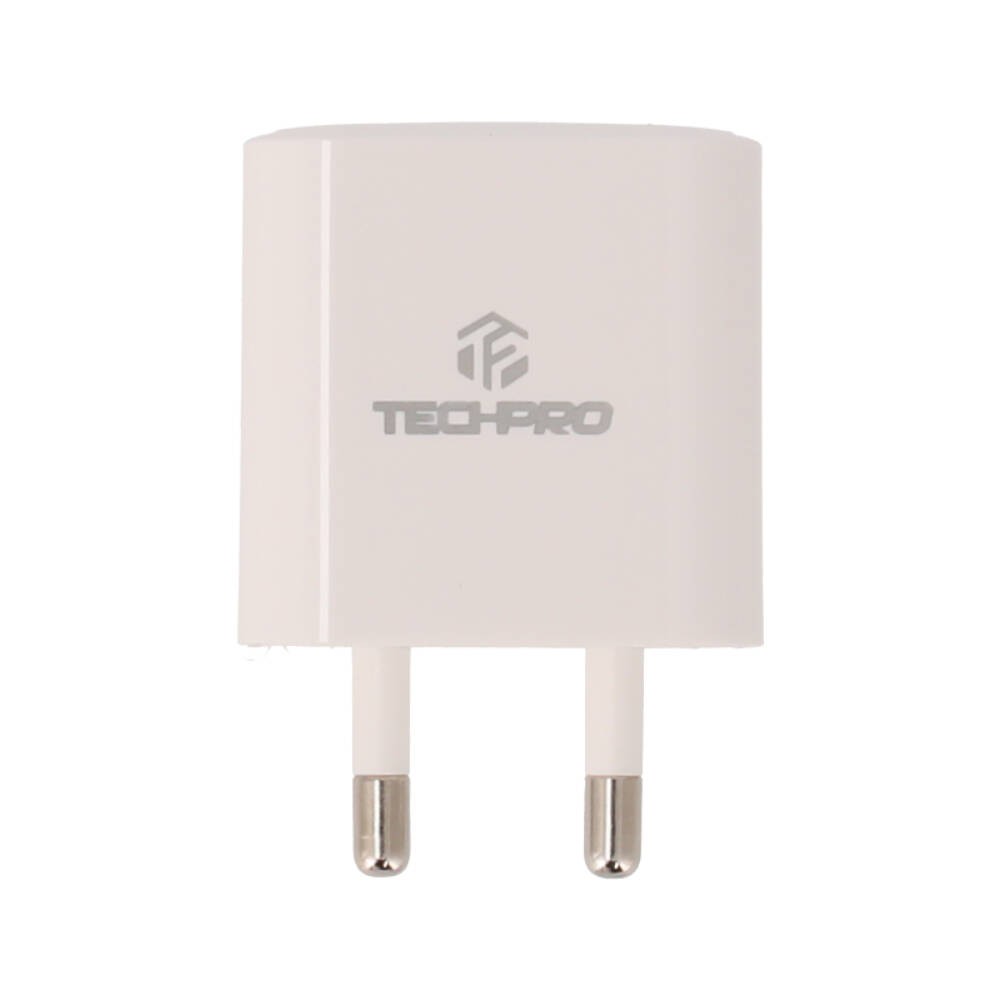 อะแดปเตอร์ TECHPRO Wall USB Charger 1 USB-C (PD20W) พร้อมสายชาร์จ USB-C to Lightning Cable 1M. White
