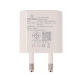 อะแดปเตอร์ TECHPRO Wall USB Charger 1 USB-C (PD20W) พร้อมสายชาร์จ USB-C to Lightning Cable 1M. White
