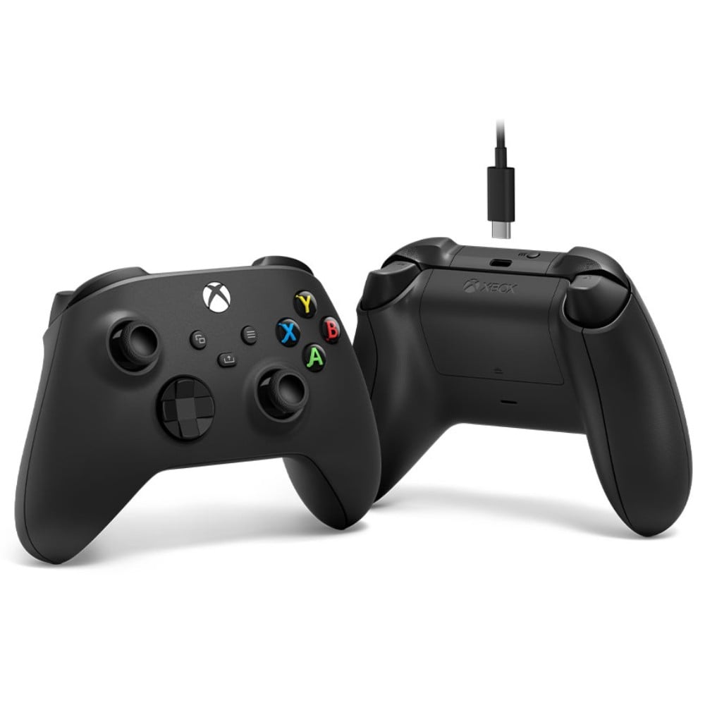 จอยคอนโทรลเลอร์ Microsoft Xbox Controller + USB-C Cable Black V2